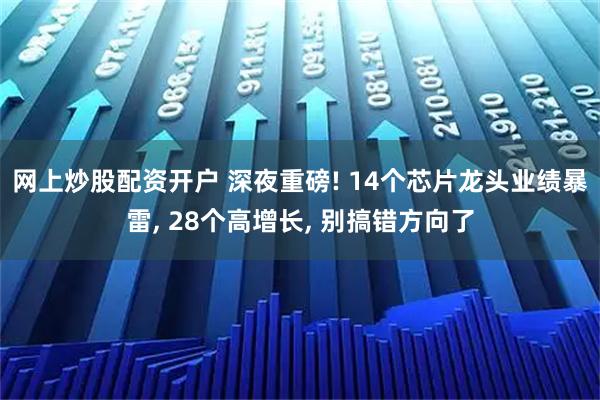 网上炒股配资开户 深夜重磅! 14个芯片龙头业绩暴雷, 28个高增长, 别搞错方向了